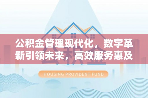 衡东公积金管理现代化，数字革新引领未来，高效服务惠及民生