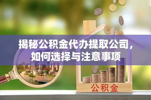 衡东揭秘公积金代办提取公司，如何选择与注意事项