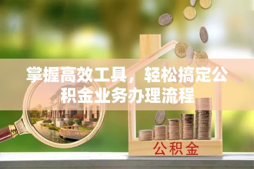衡东掌握高效工具，轻松搞定公积金业务办理流程